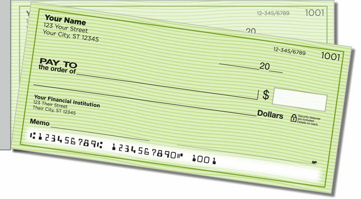 Green Safety Side Tear Personal Checks