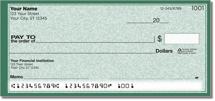 Green Sponge Pattern Personal Checks