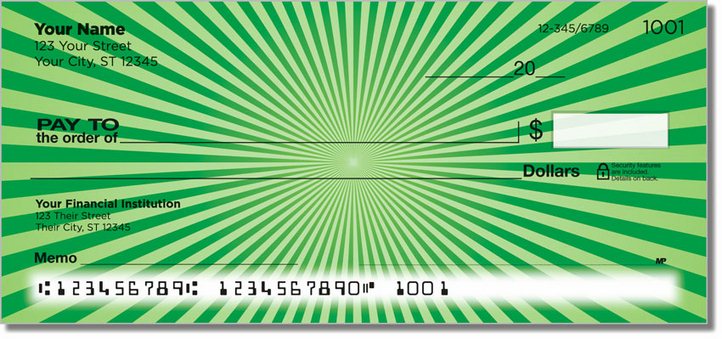 Green Starburst Personal Checks