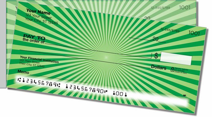 Green Starburst Side Tear Personal Checks