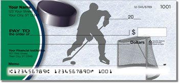 Green and Blue Hockey Personalized Checks