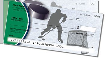 Green and Blue Hockey Side Tear Personalized Checks