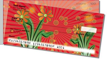 Groovy Garden Side Tear Personalized Checks