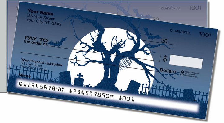 Halloween Graveyard Side Tear Personal Checks