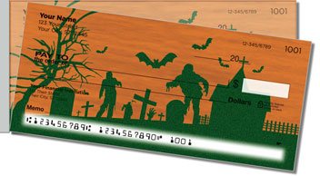 Halloween Graveyard Side Tear Personalized Checks