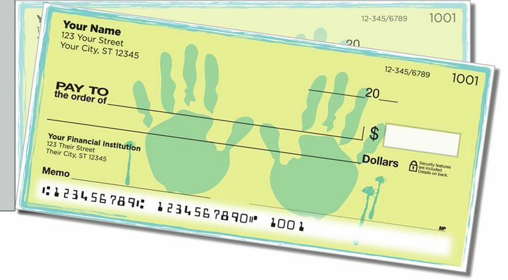 Hand and Footprint Side Tear Personal Checks