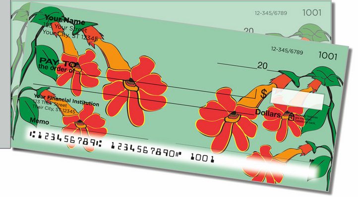Hanging Flower Side Tear Personal Checks