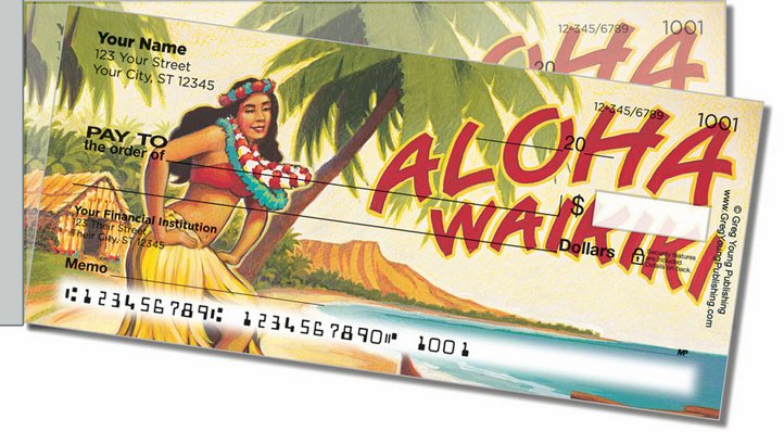 Hawaiian Art Side Tear Personal Checks