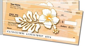 Hawaiian Hibiscus Side Tear Personalized Checks