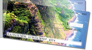 Hawaiian Landscape Side Tear Personalized Checks