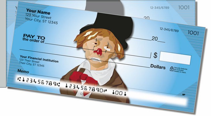 Hobo Clown Side Tear Personal Checks
