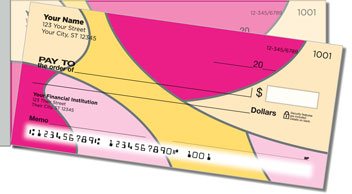 Hot Pink Curve Side Tear Personalized Checks