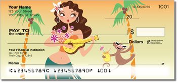 Hula Girl Personalized Checks