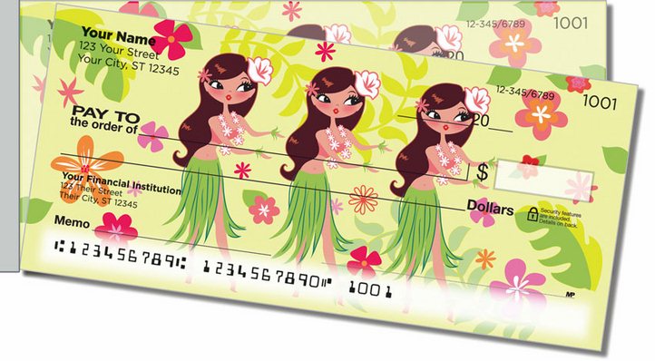 Hula Girl Side Tear Personal Checks