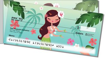 Hula Girl Side Tear Design Checks