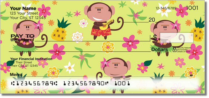 Hula Monkey Personal Checks