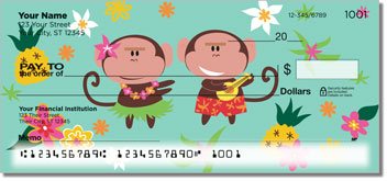 Hula Monkey Personalized Checks