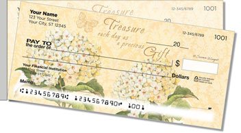 Hydrangea Side Tear Personalized Checks