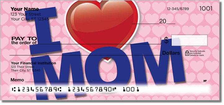 I Love Mom Personal Checks
