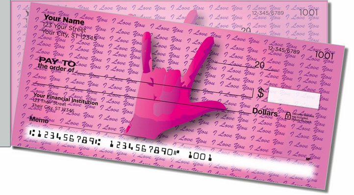 I Love You Side Tear Personal Checks