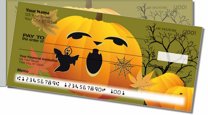 Jack-o-Lantern Side Tear Personal Checks