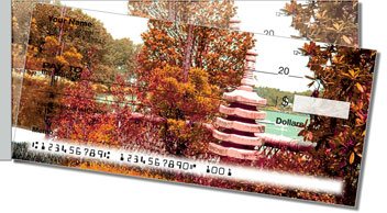 Japanese Garden Side Tear Personalized Checks
