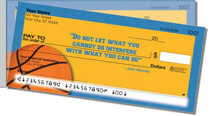 John Wooden Side Tear Personal Checks