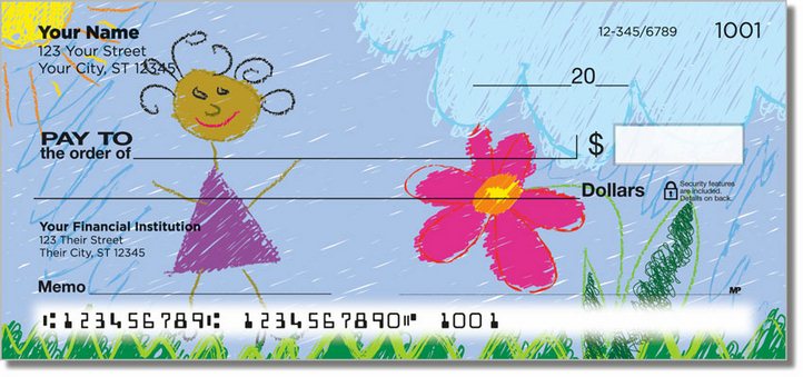 Kid Drawing Personal Checks