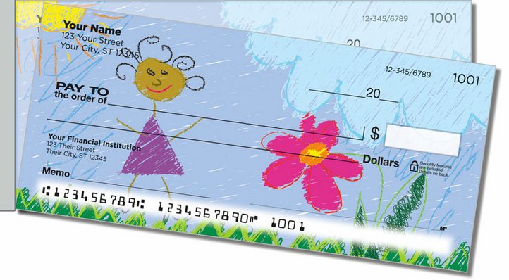 Kid Drawing Side Tear Personal Checks