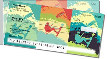 Kite Surfing Side Tear Personalized Checks