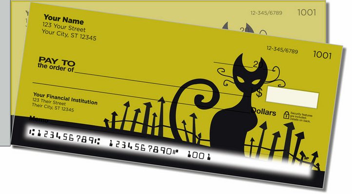 Kitty Noir Side Tear Personal Checks