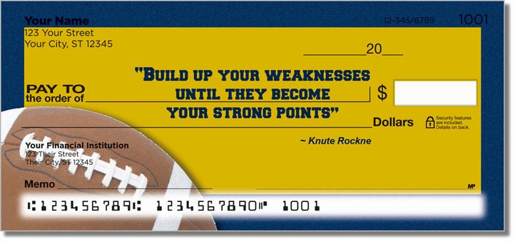 Knute Rockne Personal Checks