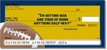 Knute Rockne Design Checks