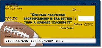 Knute Rockne Personalized Checks