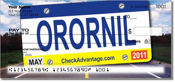 License Plate Personal Checks