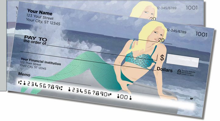 Lovely Mermaid Side Tear Personal Checks