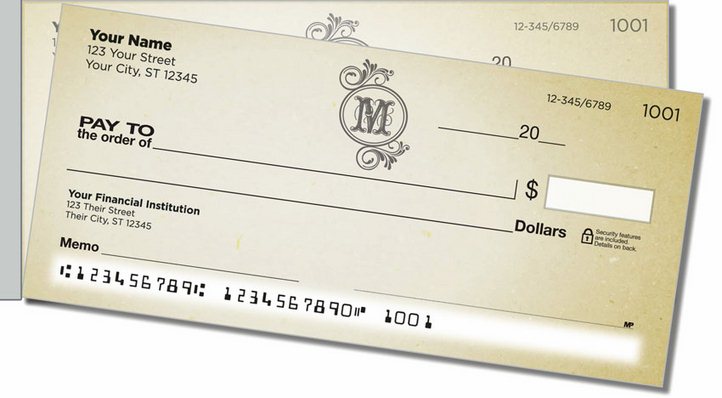 M Monogram Side Tear Personal Checks