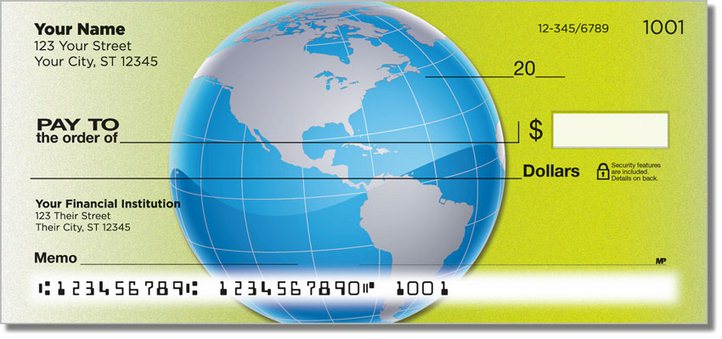 Map of the World Personal Checks