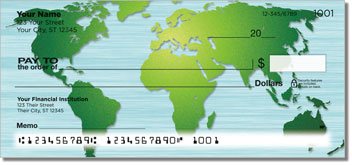 Map of the World Personalized Checks