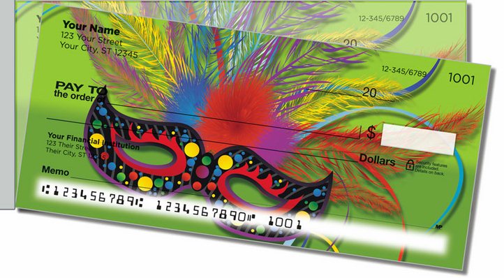 Mardi Gras Side Tear Personal Checks