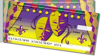 Mardi Gras Side Tear Personalized Checks