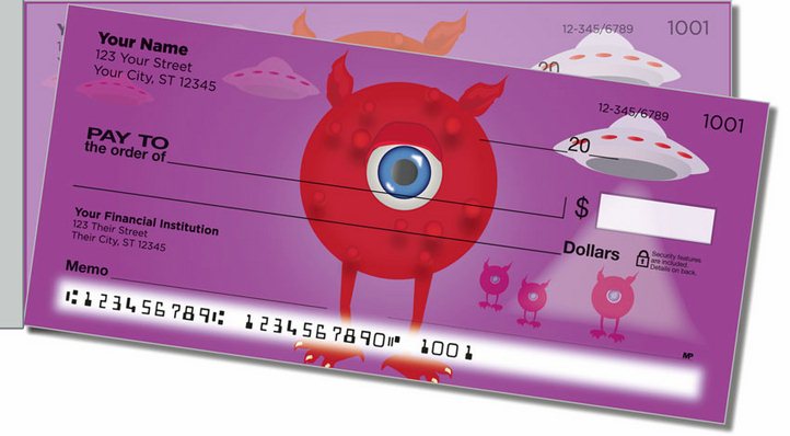 Martian Monster Side Tear Personal Checks