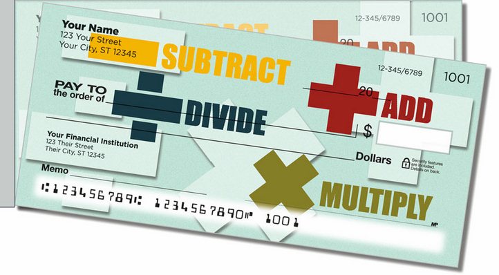 Math Symbol Side Tear Personal Checks