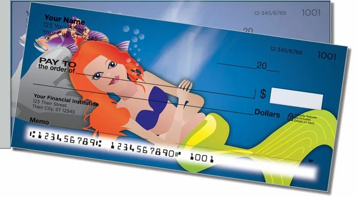 Mermaid Side Tear Personal Checks