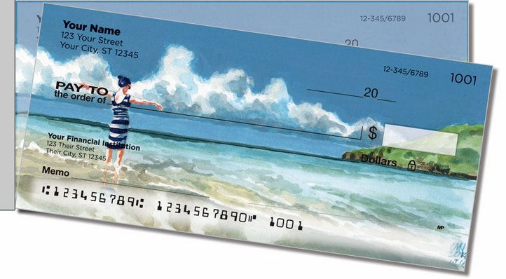 Meyer Beach Scene Side Tear Personal Checks