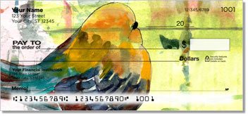Mixed Media Birds Checks