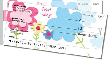 Mod Floral Side Tear Personalized Checks
