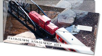 Model Train Side Tear Personalized Checks