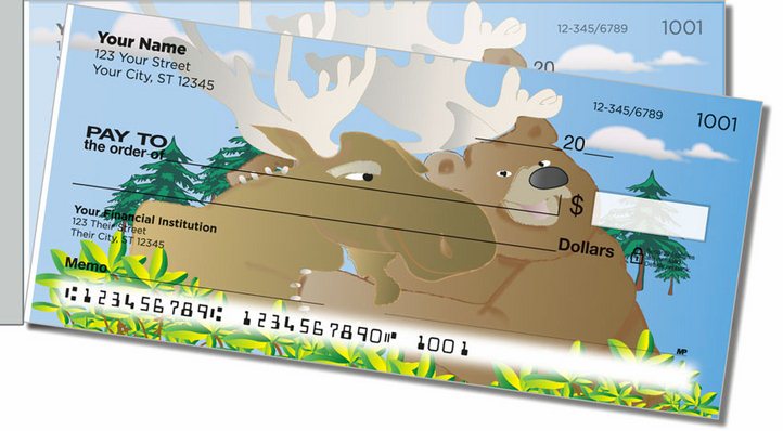 Moose and Bear Side Tear Personal Checks