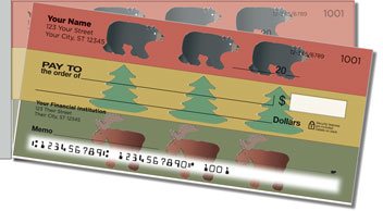 Moose and Bear Side Tear Personalized Checks